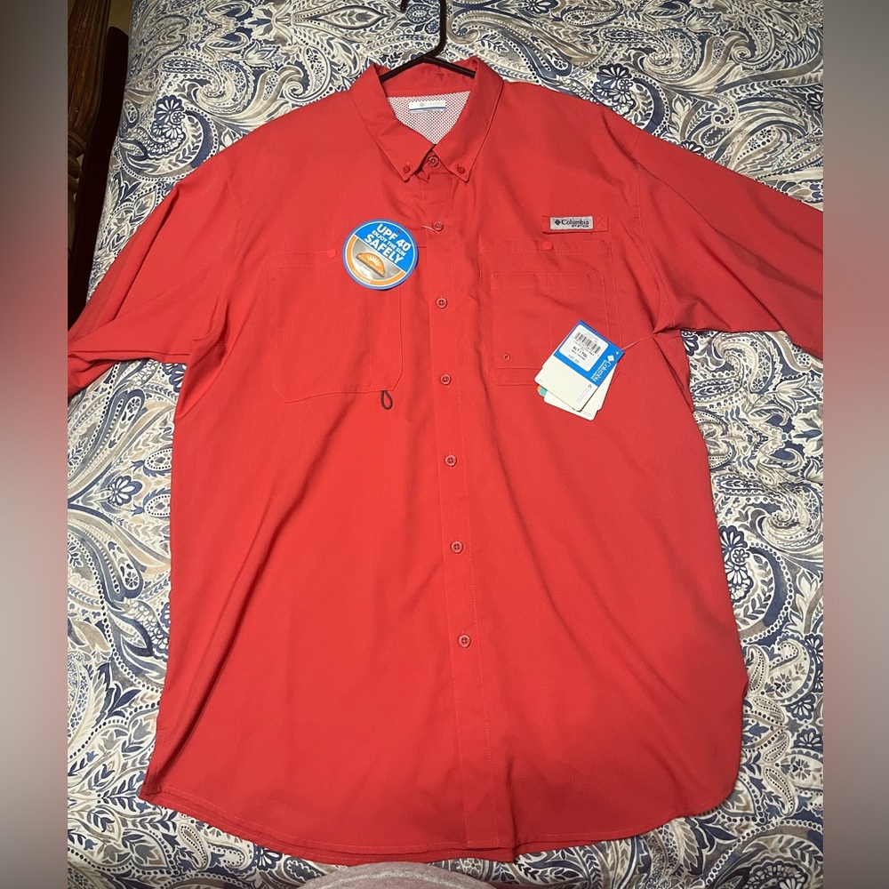 Columbia Men’s PFG Crystal Springs Sunset Red Size XLT